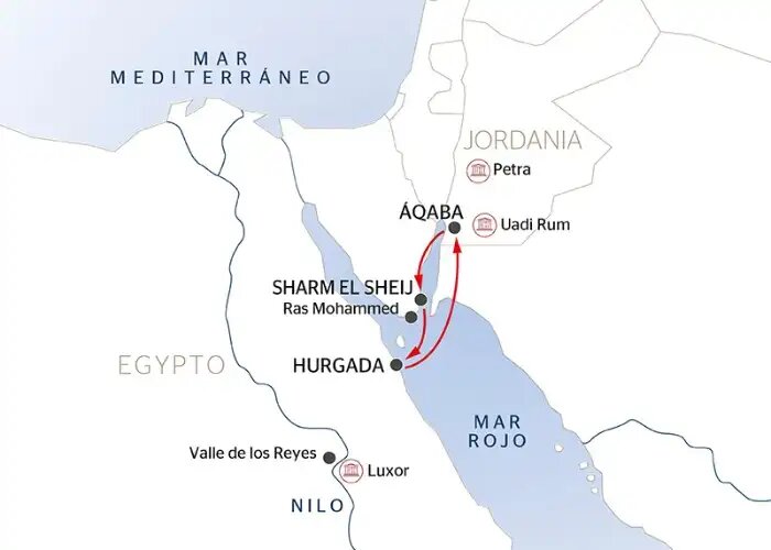 Mapa Cruceros Maritimo Mar Rojo