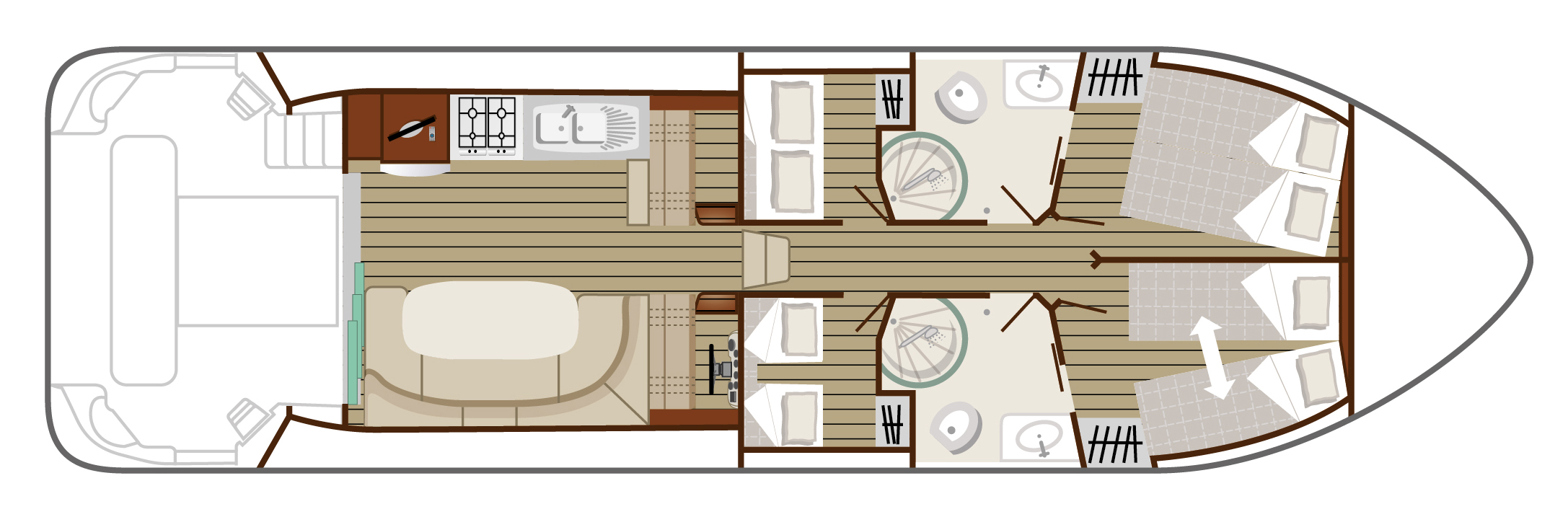 Plano del Cruiser Premium 8/10 Personas