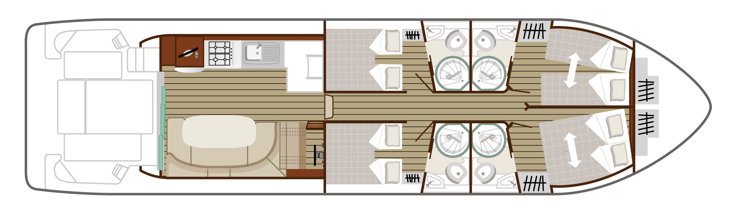 Plano del Cruiser Premium+ 8/10 Personas