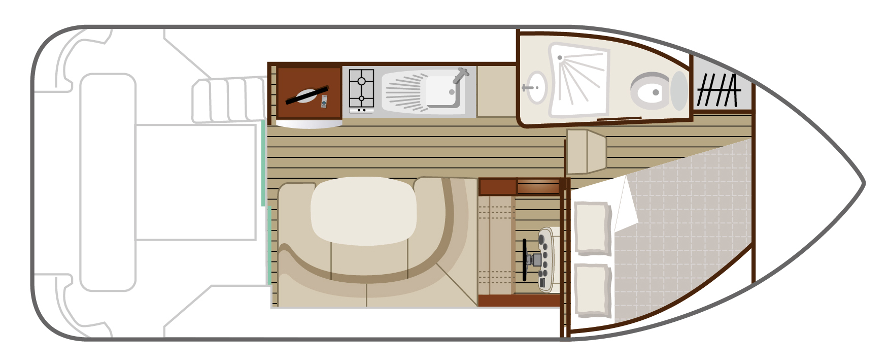 Plano del Cruiser Comfort XL 2/4 Personas