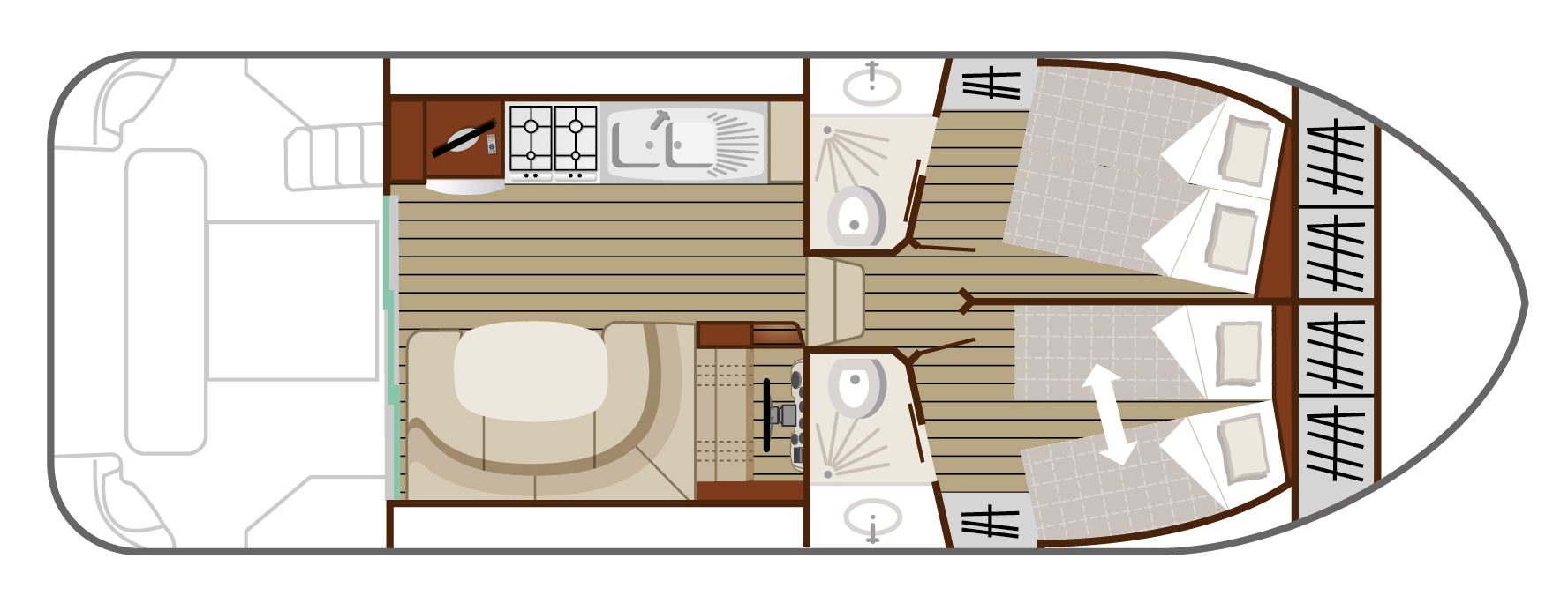Plano del Cruiser Comfort 4/6 Personas