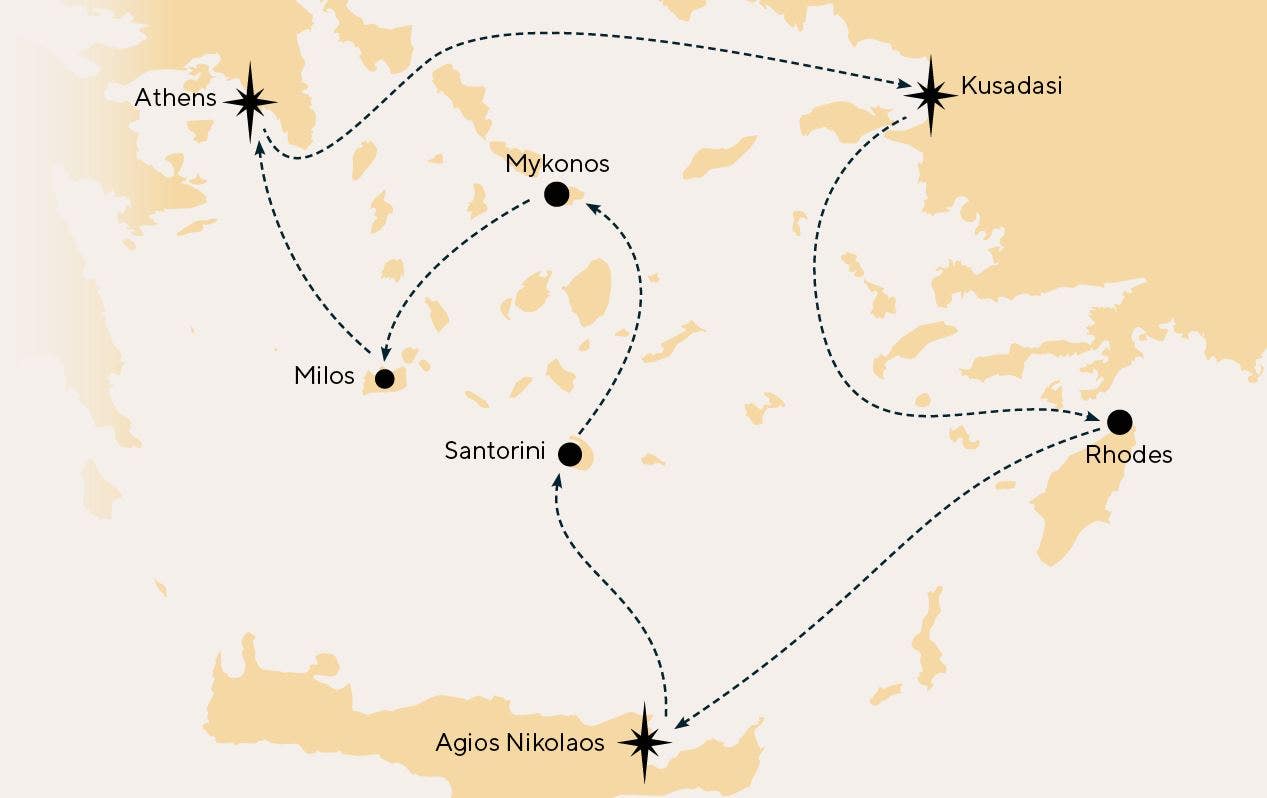 MAPA CELESTYAL CRUISES 7 noches por GRECIA